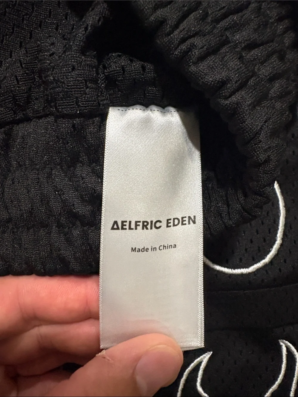 Aelfric Eden Black Mesh Athletic Shorts with White Flame Trim